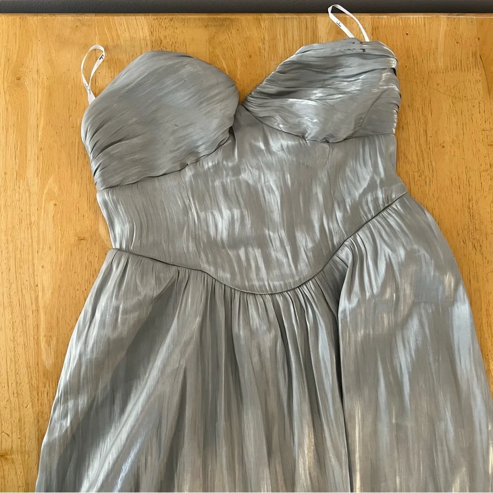 Lulu's Kylin Sage satin basque waist maxi dress - Picture 6 of 14